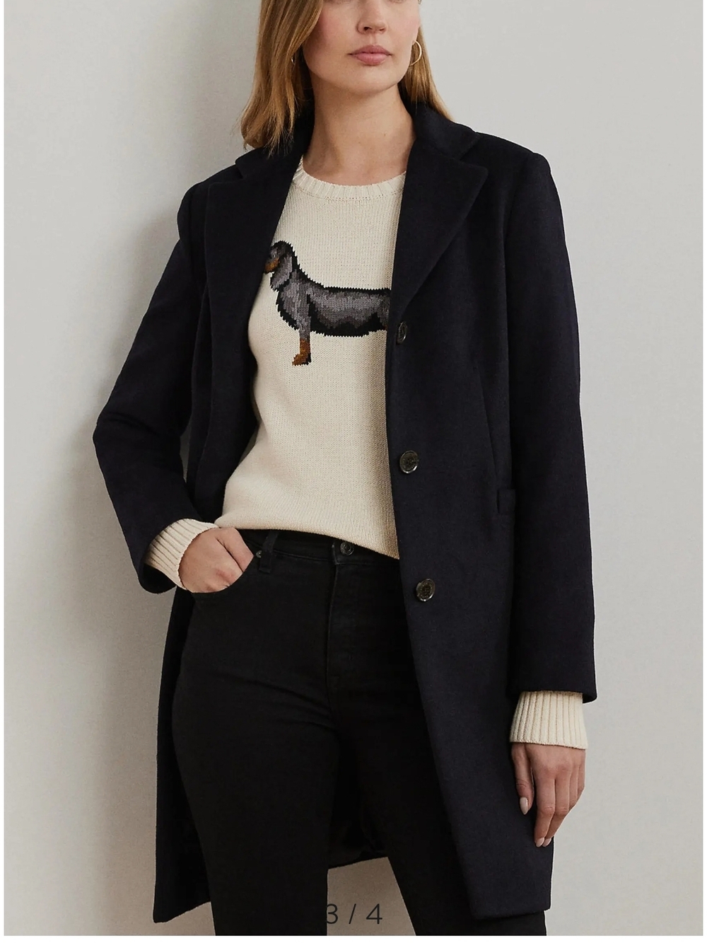 Lauren Ralph Lauren Women's Black Wool Blend Coat! Size 14